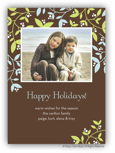 Digital Holiday Photo Cards by Stacy Claire Boyd (Winter Leaves)