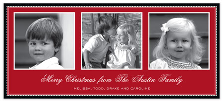 Digital Holiday Photo Cards by Stacy Claire Boyd (Three's A Charm - Red)