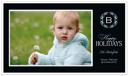 Digital Holiday Photo Cards by Stacy Claire Boyd (Regal Wreath - Black)