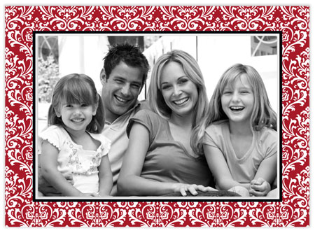 Digital Holiday Photo Cards by Stacy Claire Boyd (Vintage Damask - Red)
