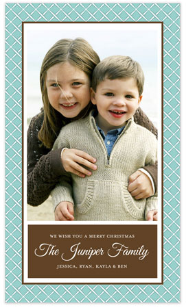 Holiday Photo Mount Cards by Stacy Claire Boyd (Holiday Lattice - Blue)