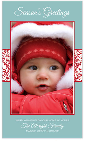 Holiday Photo Mount Cards by Stacy Claire Boyd (Vintage Wrap - Aqua)