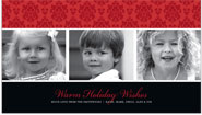 Digital Holiday Photo Cards by Stacy Claire Boyd (Delicate Damask - Red)