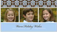 Digital Holiday Photo Cards by Stacy Claire Boyd (Delicate Damask - Blue)