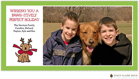Digital Holiday Photo Cards by Stacy Claire Boyd (Paws-itively Perfect - Flat)