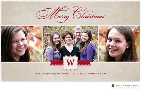 Digital Holiday Photo Cards by Stacy Claire Boyd (Banded Initial - Flat)