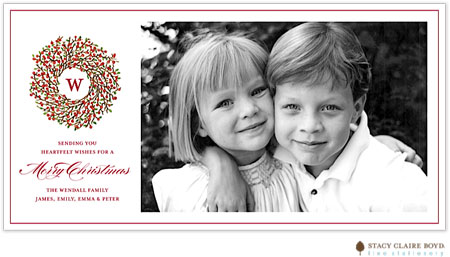 Holiday Photo Mount Cards by Stacy Claire Boyd (Berry Wreath - Flat) Holiday Photo Mount Cards by Stacy Claire Boyd (Berry Wreath - Flat)