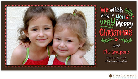 Holiday Photo Mount Cards by Stacy Claire Boyd (Holly Branch Wishes - Flat)