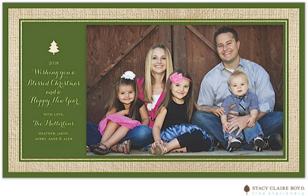 Holiday Photo Mount Cards by Stacy Claire Boyd (Burlap Border - Green) Holiday Photo Mount Cards by Stacy Claire Boyd (Burlap Border - Green)