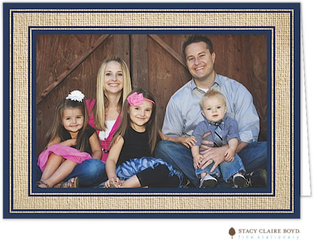 Holiday Photo Mount Cards by Stacy Claire Boyd (Burlap Border - Navy) Holiday Photo Mount Cards by Stacy Claire Boyd (Burlap Border - Navy)