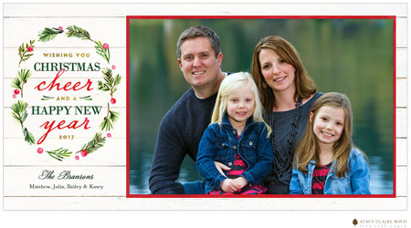 Holiday Photo Mount Cards by Stacy Claire Boyd (Woodland Wreath - Flat)