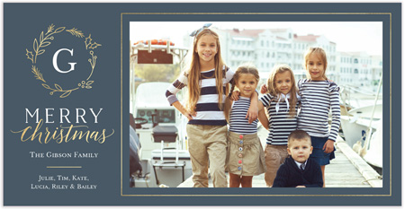 Holiday Photo Mount Cards by Stacy Claire Boyd (Holly Monogram With Foil)