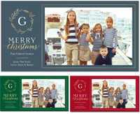 Holiday Photo Mount Cards by Stacy Claire Boyd (Holly Monogram)
