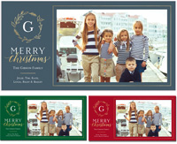 Holiday Photo Mount Cards by Stacy Claire Boyd (Holly Monogram With Foil)