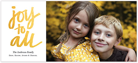 Digital Holiday Photo Cards by Stacy Claire Boyd (Golden Joy with Foil - Flat)