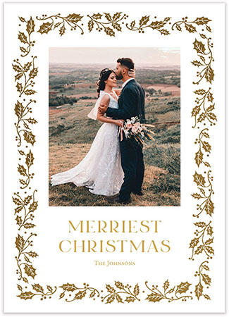 Digital Holiday Photo Cards by Stacy Claire Boyd (Classic Holly Foil Pressed)