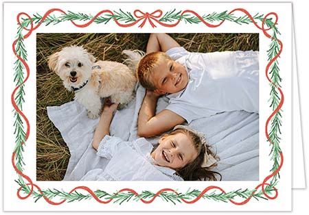 Mounted Holiday Photo Card - Bowed Branches Design | Stacy Claire Boyd