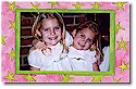 Sugar Cookie Holiday Photo Mount Cards - Pink with Green Stars
