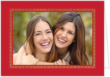 Digital Holiday Photo Cards by Sweet Pea Designs - Rice Bead Ruby With Foil