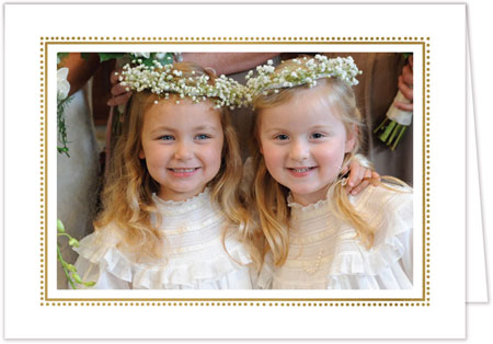 Digital Holiday Photo Cards by Sweet Pea Designs - Inline Beaded Border With Foil