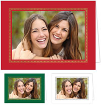 Digital Holiday Photo Cards by Sweet Pea Designs - Rice Bead Ruby With Foil