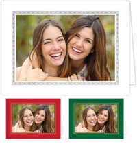 Digital Holiday Photo Cards by Sweet Pea Designs - Rice Bead White With Foil