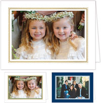 Holiday Digital Photo Cards by Sweet Pea Designs - Inline Beaded Border With Foil