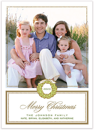 Digital Holiday Photo Cards by Sweet Pea Designs (Foil Wreath Gold)