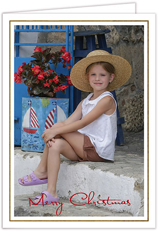 Digital Holiday Photo Cards by Sweet Pea Designs - Simple Border with Foil (V) Digital Holiday Photo Cards by Sweet Pea Designs - Simple Border with Foil (V)