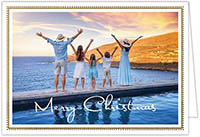 Digital Holiday Photo Cards by Sweet Pea Designs - Antique Beaded Border with Foil (H)