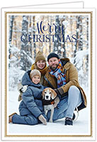 Digital Holiday Photo Cards by Sweet Pea Designs - Antique Beaded Border with Foil (V)