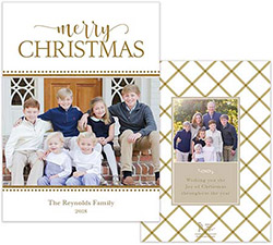 Digital Holiday Photo Cards by Sweet Pea Designs (Festive Foil Merry Christmas - Gold)