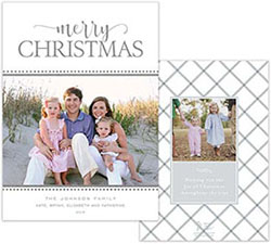 Digital Holiday Photo Cards by Sweet Pea Designs (Festive Foil Merry Christmas - Silver)