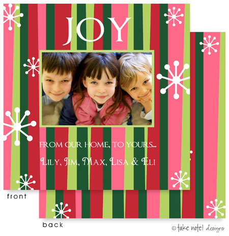 Take Note Designs Digital Holiday Photo Cards - Holiday Fun Stripes