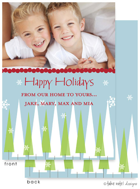 Take Note Designs Digital Holiday Photo Cards - Fun Winter Trees