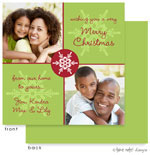 Take Note Designs Digital Holiday Photo Cards - Green Snowflake Blocks