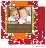 Take Note Designs Digital Holiday Photo Cards - Red with White Berries and Orange Band