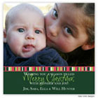 Take Note Designs Digital Holiday Photo Cards - Green with Multi-Striped Border
