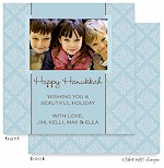 Take Note Designs Digital Holiday Photo Cards - Blue Pattern with Brown