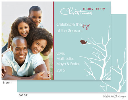 Take Note Designs Digital Holiday Photo Cards - Winter Bird