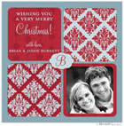 Take Note Designs Digital Holiday Photo Cards - Pretty in Blue Damask