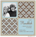 Take Note Designs Digital Holiday Photo Cards - Blue and Brown Damask