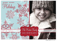 Take Note Designs Digital Holiday Photo Cards - Red and Blue Snowflake