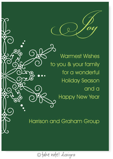 Digital Holiday Invitations/Greeting Cards by Take Note Designs - Evergreen Snowflake