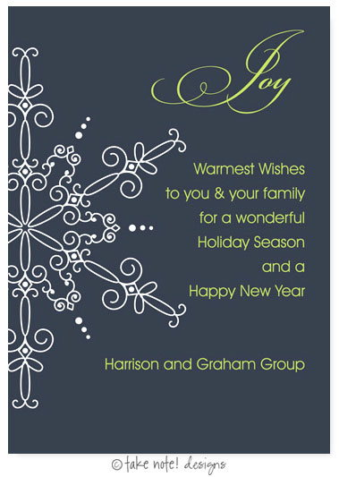 Digital Holiday Invitations/Greeting Cards by Take Note Designs - Navy Large Snowflake