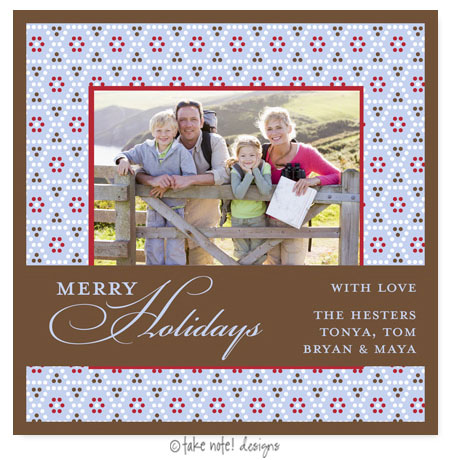 Take Note Designs Digital Holiday Photo Cards - Winter Dot Pattern