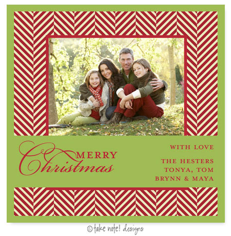 Take Note Designs Digital Holiday Photo Cards - Red Tweed Wrap