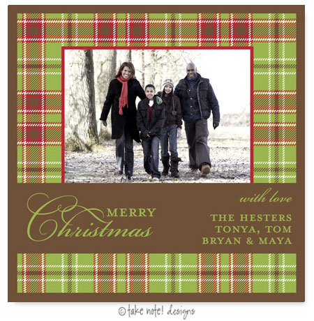 Take Note Designs Digital Holiday Photo Cards - Warm Plaid Wrap