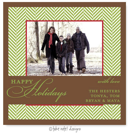 Take Note Designs Digital Holiday Photo Cards - Green Tweed Wrap Take Note Designs Digital Holiday Photo Cards - Green Tweed Wrap