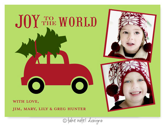 Take Note Designs Digital Holiday Photo Cards - Joy to The World Tree 2